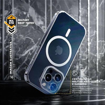 Capa para iPhone 14 - MagSafe Crystal Armor Stand - NÃO AMARELA - Gshield