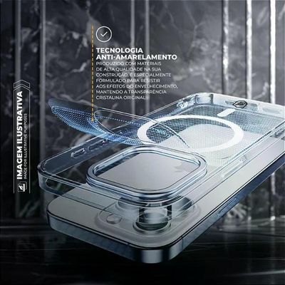 Capa para iPhone 14 - MagSafe Crystal Armor Stand - NÃO AMARELA - Gshield
