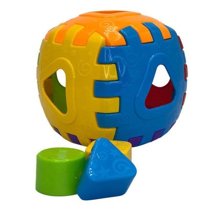 Brinquedo De Encaixar Educativo Cubo Didático 3 Unidades Colorido