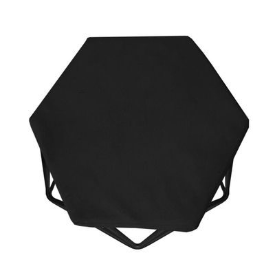 2 Puffs Decorativo Hexagonal Aramado Preto Suede Preto