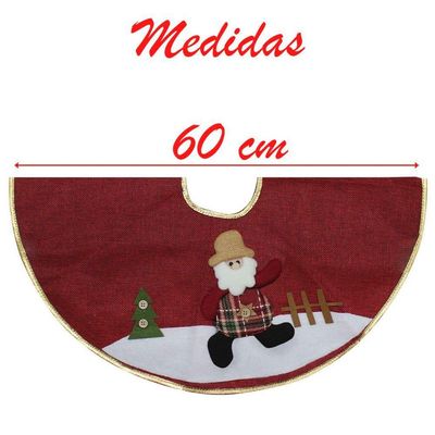Saia Para árvore De Natal Temática Papai Noel 60cm