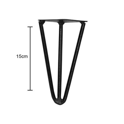 Kit 3 Pé De Ferro Hairpin Legs 15 Cm Preto Combo Stock