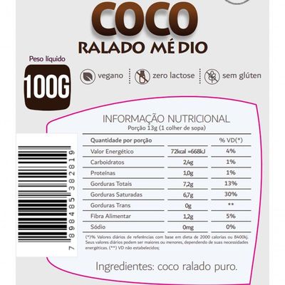 Coco Ralado Grosso- Puro - A Granel 500g