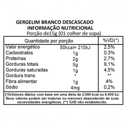 Gergelim Branco - A Granel 500g