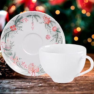 Kit Jogo Xicaras 2 Pessoas 2 Pçs Natal Noel Natalino 250ml