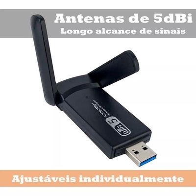 Adaptador Conversor Wi-Fi 1300mbps Dual Band 5GHz / 2.4 GHz Internet Fibra