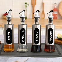 Porta Azeite Vinagre Com Dosador 300ml Inox Premium