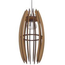 Luminária Teto Tipo Pendente Espinhos Mdf - Completa Cor: Marrom