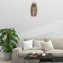 Luminária Teto Tipo Pendente Espinhos Mdf - Completa Cor: Marrom