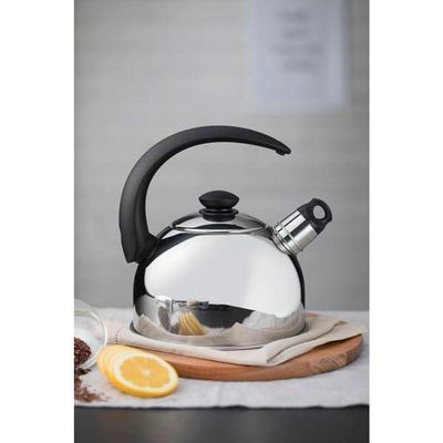 Chaleira Tramontina Com Apito Em Aço Inox Cabo Preto 3 L