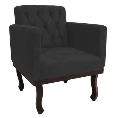 Kit Diva Recamier Diana 120cm Lado Direito E 01 Poltrona Classic Corano Amarena Móveis Preto