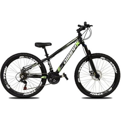 Bicicleta Aro 26 Dropp Freeride Alumínio 21 Marchas Freios A Disco - Preto e Verde