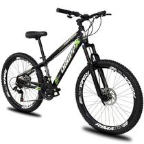 Bicicleta Aro 26 Dropp Freeride Alumínio 21m Freios A Disco Cãmbios Shimano - Preto e Verde