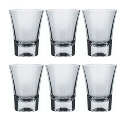 Jogo 6 Copo De Vidro Dose Shot 60ml Cachaça Bar Pinga