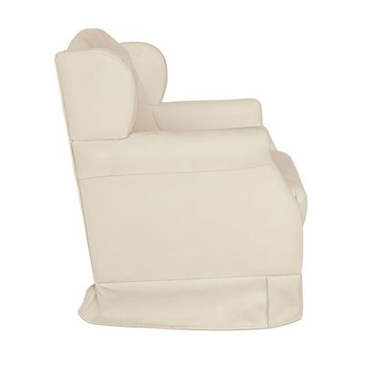 Kit Poltrona Amamentação Com Puff Confortável Serena Suede Cor:bege