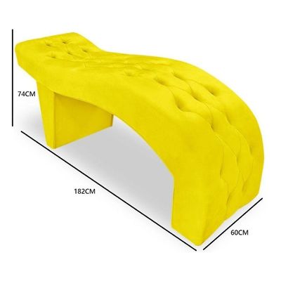 Maca Estofada Capitonê Clínica Salão Estética Suede Eduarda Amarelo