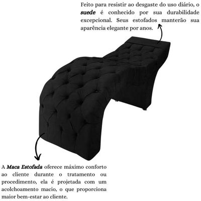 Maca Estofada Estética Cílios Salão Spa Suede Yasmim Preto