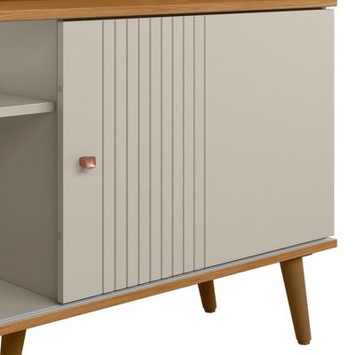 Rack Bancada De Tv 50 Polegadas Rebu L06 Nature/off White - Mpozenato