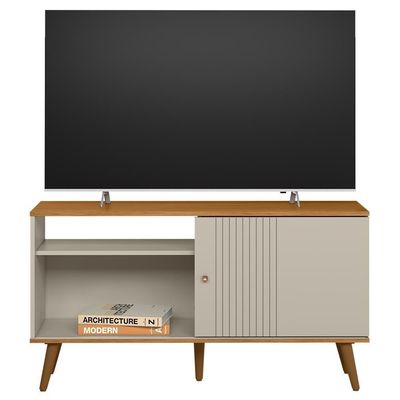 Rack Bancada De Tv 50 Polegadas Rebu L06 Nature/off White - Mpozenato
