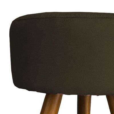 Kit 2 Puff Decorativo Redondo Para Sala Quarto Penteadeira Pé Palito Castanho Suede Cores