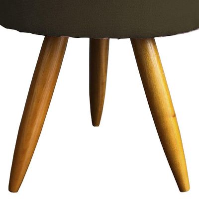 Kit 2 Puff Decorativo Redondo Para Sala Quarto Penteadeira Pé Palito Castanho Suede Cores