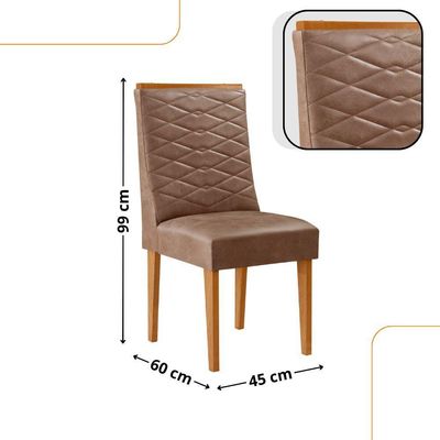 Mesa De Jantar Copper 120cm Tampo Mdf 4 Cadeiras Moderna Tork/off/naturale/serig. Off