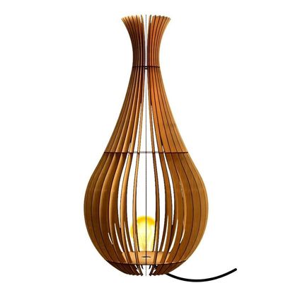 Abajur Grande De Chão Gotas De Orvalho Mdf Luminária - MDF Tamanho 60x30cm