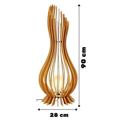 Abajur Grande De Chão Ana Maria Mdf Luminária - Tamanho 90x28cm
