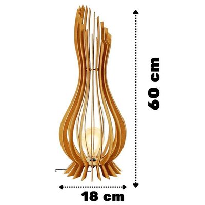 Abajur Grande De Chão Ana Maria Mdf Luminária - Tamanho 60x18cm