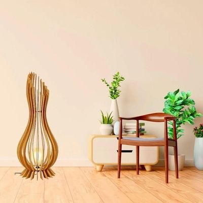 Abajur Grande De Chão Ana Maria Mdf Luminária - Tamanho 90x28cm