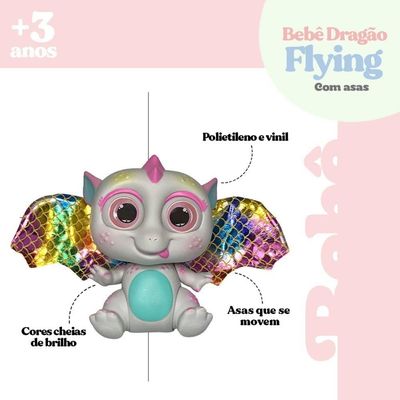 Brinquedo Bebe Dragão Flying Baby Com Asas Infantil