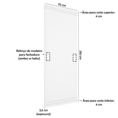 Porta De Madeira Bater Lisa U.v Rubi 210cmx70cm Mogno