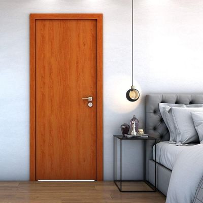 Porta De Madeira Bater Lisa U.v Rubi 210cmx70cm Mogno