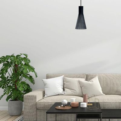 Luminária Teto Tipo Pendente Funil Mdf - Completa Cor: Mdf Cru