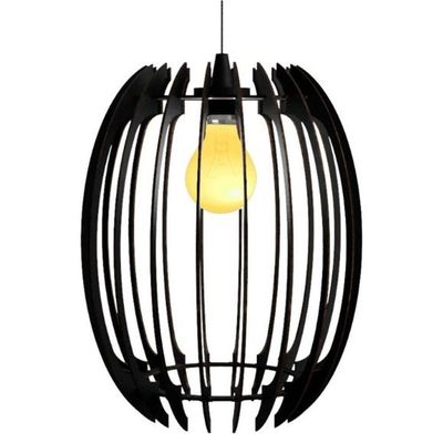 Luminária Teto Tipo Pendente Grega Mdf - Completa Cor: Mdf Cru
