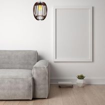 Luminária Teto Tipo Pendente Grega Mdf - Completa Cor: Marrom