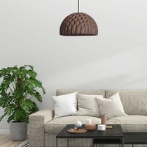 Luminária Teto Tipo Pendente Colméia Mdf - Completa Cor: Marrom