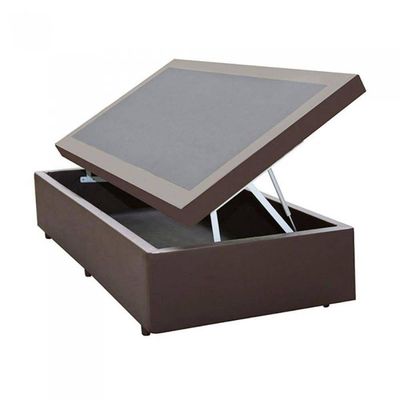 Cama Box Baú Solteiro 88 - Bello Box Tecido Sintético Marrom