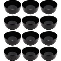 Kit 12 Bowls de Vidro Preto 700ml Cumbucas Saladas Caldos Sobremesas Opalino Lyor