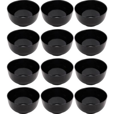Kit 12 Bowls de Vidro Preto 700ml Cumbucas Saladas Caldos Sobremesas Opalino Lyor