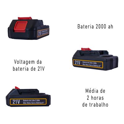 Motosserra Elétrica Portátil Recarregável Bateria 21v Bivolt Cor Amarelo Frequência 60hz