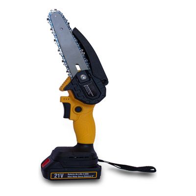 Motosserra Elétrica Portátil Recarregável Bateria 21v Bivolt Cor Amarelo Frequência 60hz