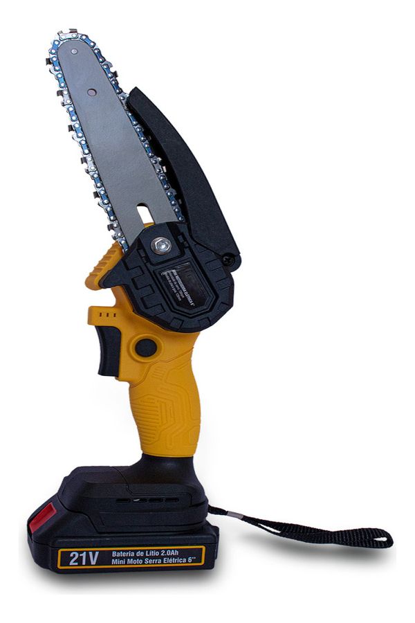 Motosserra Elétrica Portátil Recarregável Bateria 21v Bivolt Cor Amarelo Frequência 60hz