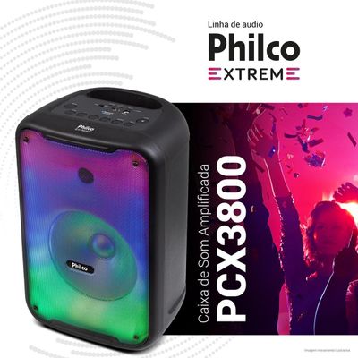 Caixa de Som Amplificada Philco Flash Lights  250W PCX3800 Bivolt