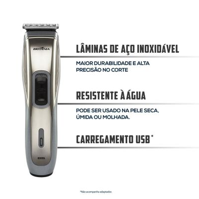 Cortador de Cabelos Britânia BCR20SG Sem Fio Bivolt