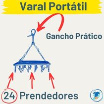 Varal Redondo 24 Prendedores Ideal Para Roupas íntimas