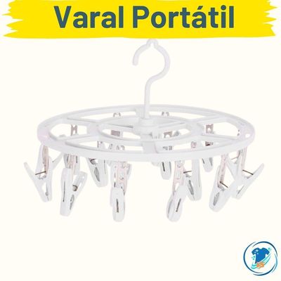 Varal Suspenso Redondo Com 16 Prendedores Para Cueca Calcinha Meia
