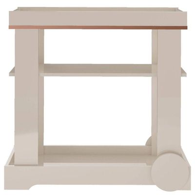 Carrinho Bar Aparador Com Rodas Rosé Off White