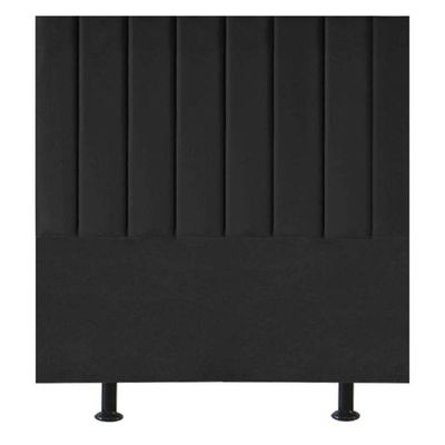 Cabeceira Estofada Cama Box Solteiro 90 Cm Laura Veludo Preto