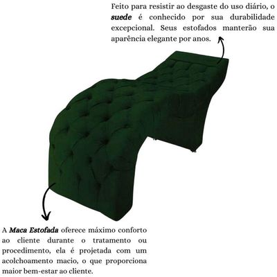 Maca Estofada Estética Cílios Salão Spa Suede Maiara Verde